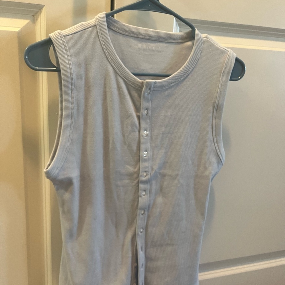 Sleeveless Abercrombie baby blue  Button-Up Top